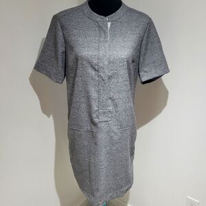 Banana Republic Women's Gray Marled Flannel Shirtdress Size 6 Minimalist Chic